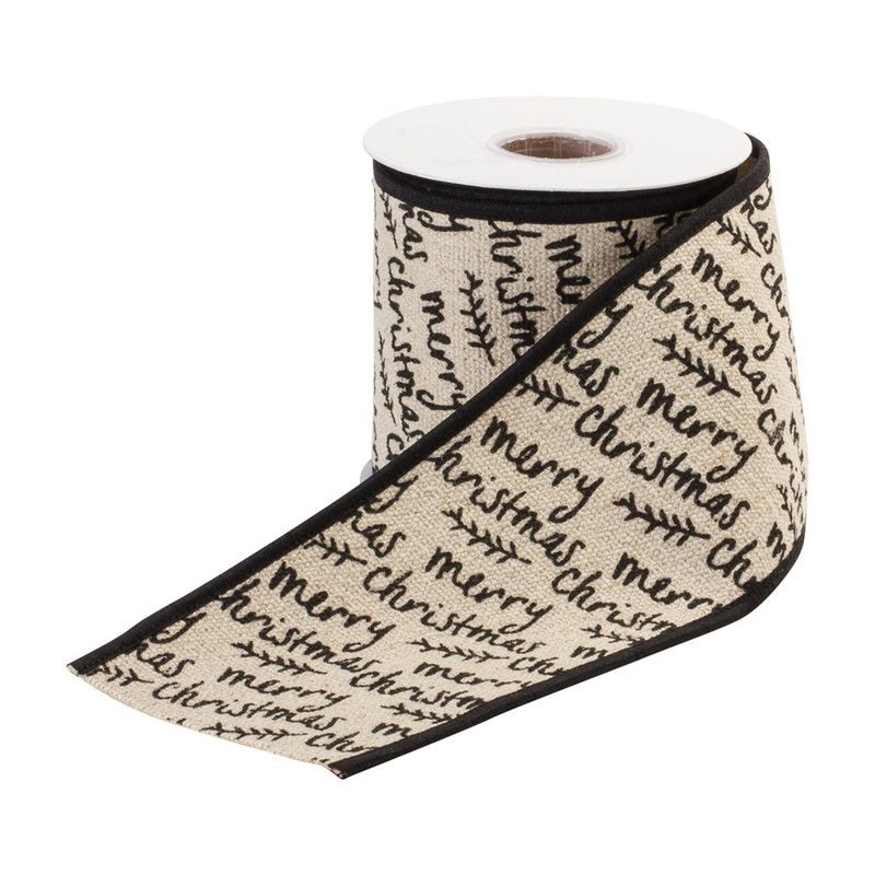 Melrose International Wired Cotton Ribbon 4"x5 yds, Black