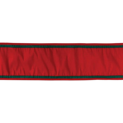 Melrose International Wired Polyester Ribbon 4"x5 yds, Red - 87179DS