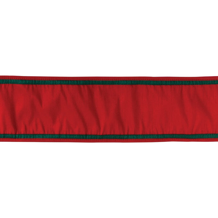 Melrose International Wired Polyester Ribbon 4"x5 yds, Red - 87179DS