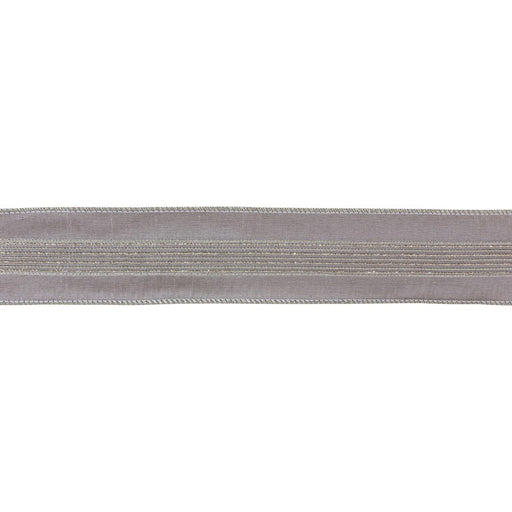 Melrose International Wired Polyester Ribbon 2.5"x10 yds, Grey - 87180DS