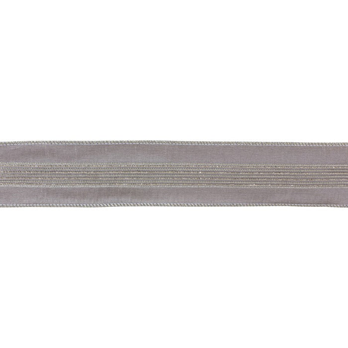 Melrose International Wired Polyester Ribbon 2.5"x10 yds, Grey - 87180DS