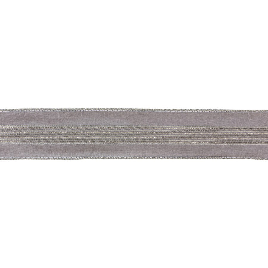 Melrose International Wired Polyester Ribbon 2.5"x10 yds, Grey - 87180DS