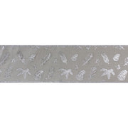 Melrose International Wired Polyester Ribbon 4"x5 yds, Set of 2, Grey - 87181DS