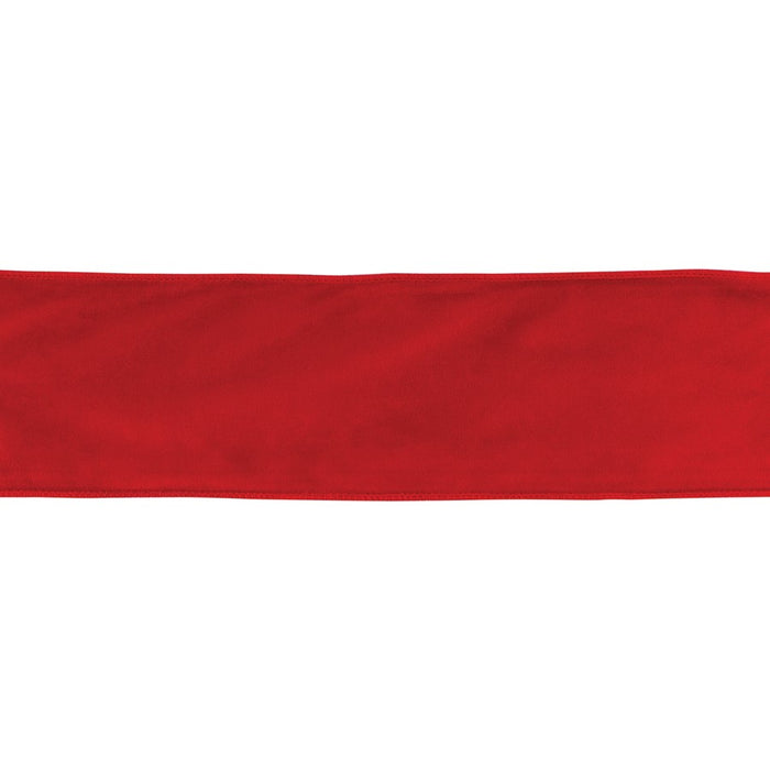 Melrose International Wired Polyester Ribbon 4"x10 yds, Red - 87186DS