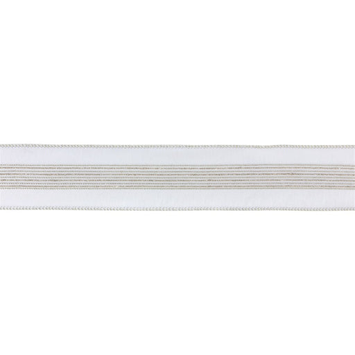 Melrose International Wired Polyester Ribbon 2.5"x10 yds, Silver - 87188DS