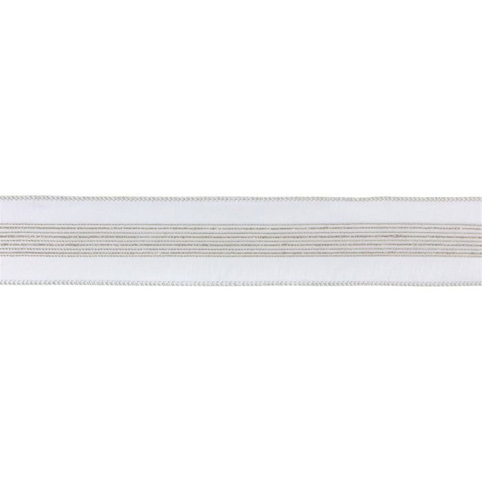 Melrose International Wired Polyester Ribbon 2.5"x10 yds, Silver - 87188DS