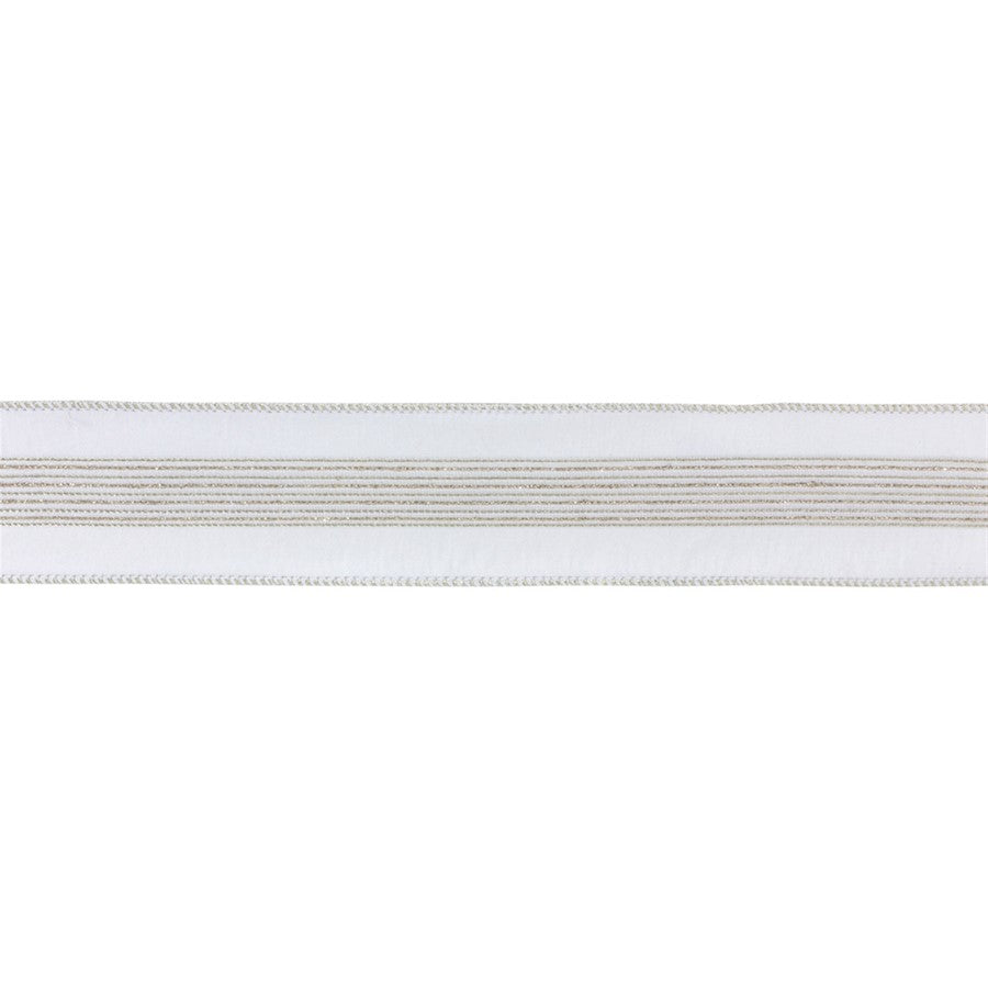 Melrose International Wired Polyester Ribbon 2.5"x10 yds, Silver - 87188DS