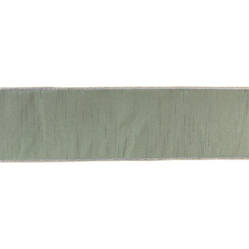 Melrose International Wired Polyester Ribbon 4"x10 yds, Green - 87193DS