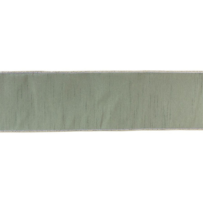 Melrose International Wired Polyester Ribbon 4"x10 yds, Green - 87193DS