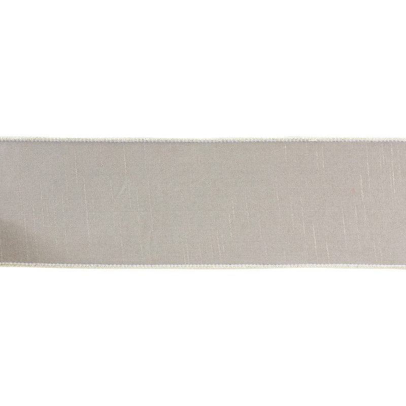 Melrose International Wired Polyester Ribbon 4"x10 yds, Beige - 87194DS