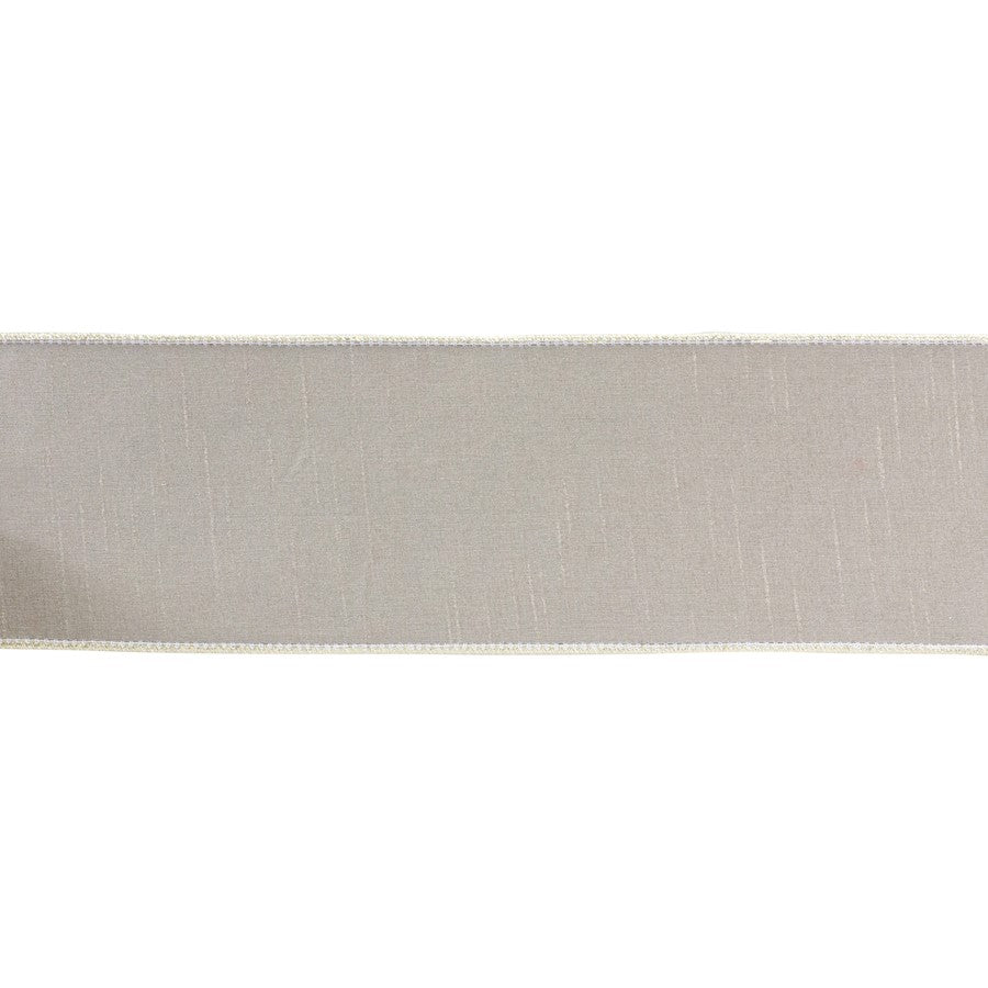 Melrose International Wired Polyester Ribbon 4"x10 yds, Beige - 87194DS