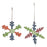 Melrose International Wood Snowflake Ornament, Set of 6, Green/Blue