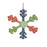 Melrose International Wood Snowflake Ornament, Set of 6, Green/Blue