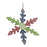 Melrose International Wood Snowflake Ornament, Set of 6, Green/Blue
