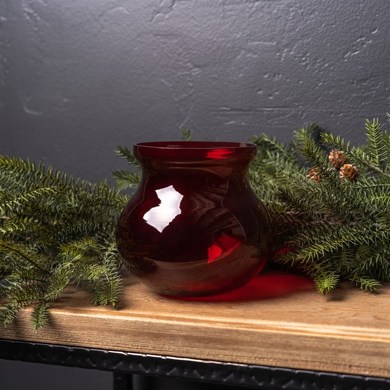 Melrose International Red Glass Vase, Set of 2