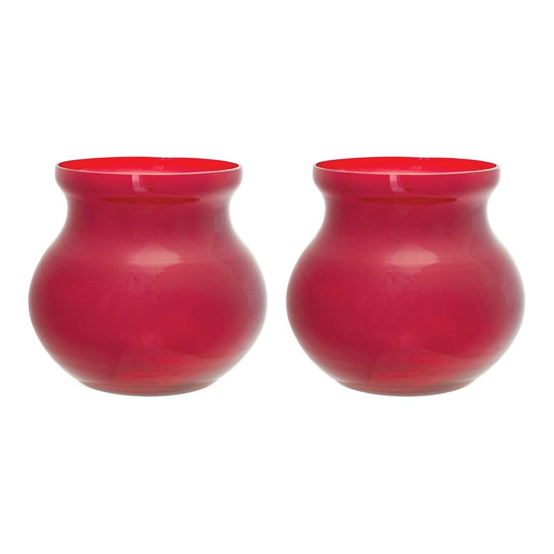 Melrose International Red Glass Vase, Set of 2