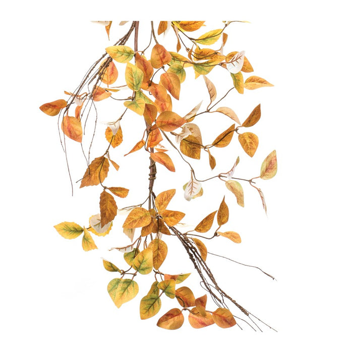 Melrose Mixed Fall Foliage Garland 5'L, Orange/Yellow/Green