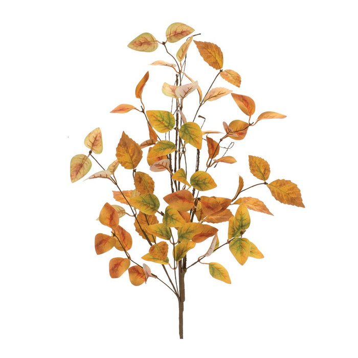 Melrose Fall Leaf Twig Spray, Set of 12, Green/Orange/Brown - 87211DS