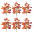 Melrose International Fall Oak Leaf Spray, Set of 6, Red/Orange