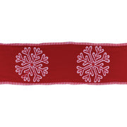 Melrose International Wired Cotton Ribbon 4"x5 yds, Red - 87223DS