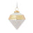 Melrose International Irridescent Glass Ornamnet, Set of 6, Gold/White