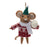 Melrose Int. Wool Mouse/Sweater Ornament, Set of 12, Red/Brown - 87238DS