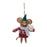 Melrose Int. Wool Mouse/Sweater Ornament, Set of 12, Red/Brown