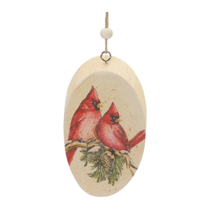 Melrose Cardinal Bird Tree Disc Ornament, Set of 24, Brown/Red/Red