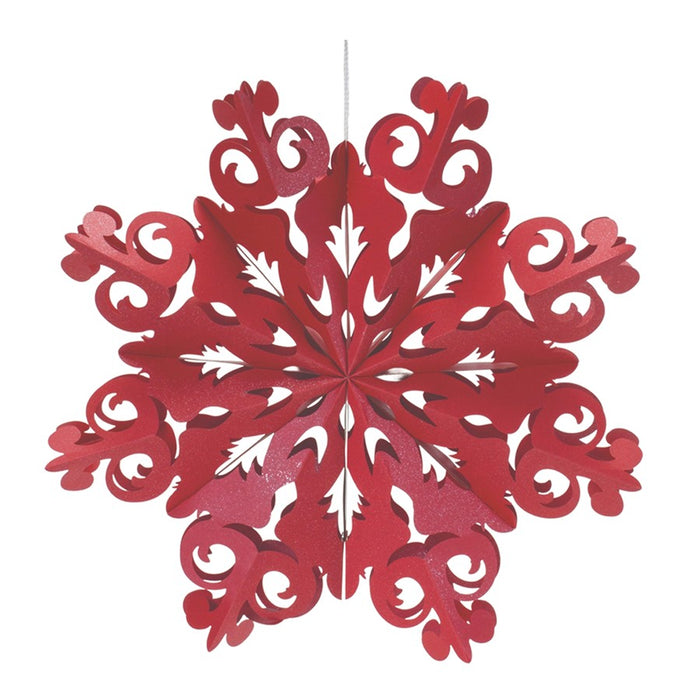 Melrose International Paper Snowflake Ornament, Set of 6, Red