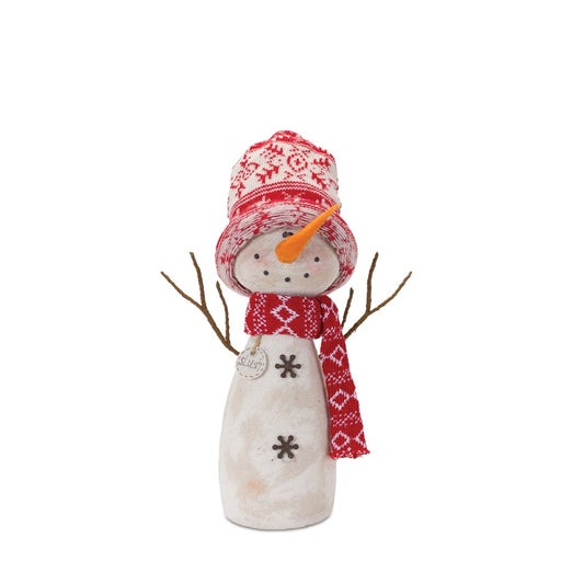 Melrose International Snowman Decor/Hat/Scarf, Set of 2, Red/Cream