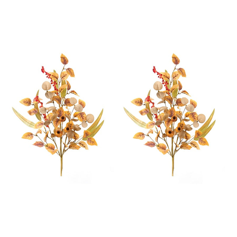 Melrose Mixed Fall Foliage Pod Spray, Set of 2, Orange/Green
