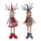 Melrose Plush Winter Deer Shelf Sitter, Set of 2, Red/Grey - 87259DS