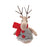 Melrose International Plush Deer/Sweater Ornament, Set of 12, Grey/Red