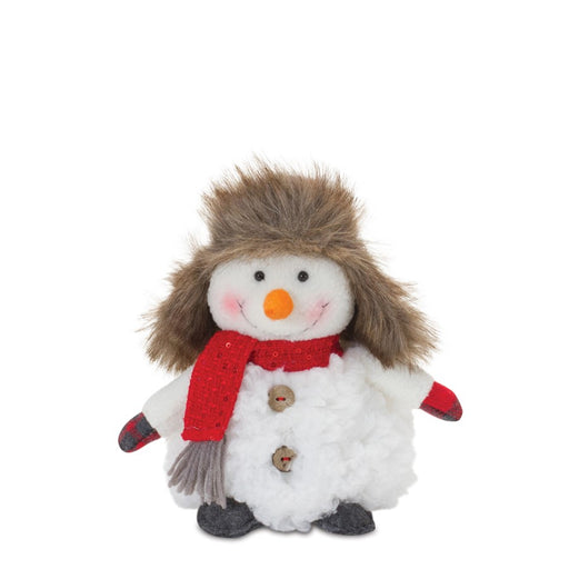 Melrose International Plush Snowman/Hat/Scarf, Set of 2, Red