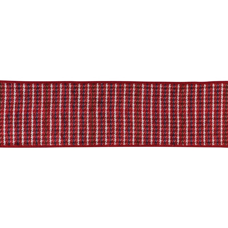 Melrose International Wired Polyester Ribbon 4"x10 yds, Red/Gold - 87269DS