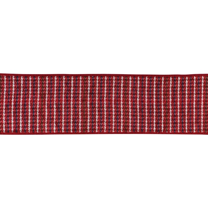 Melrose International Wired Polyester Ribbon 4"x10 yds, Red/Gold - 87269DS
