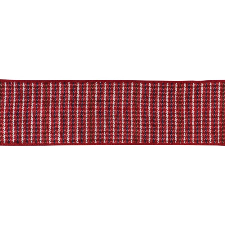 Melrose International Wired Polyester Ribbon 4"x10 yds, Red/Gold - 87269DS