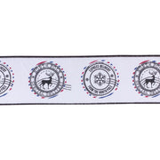 Melrose International Wired Cotton Ribbon 4"x5 yds, White/Black - 87270DS