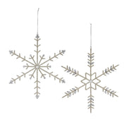 Melrose Jeweled Metal Snowflake Ornament, Set of 6, Silver - 87290DS