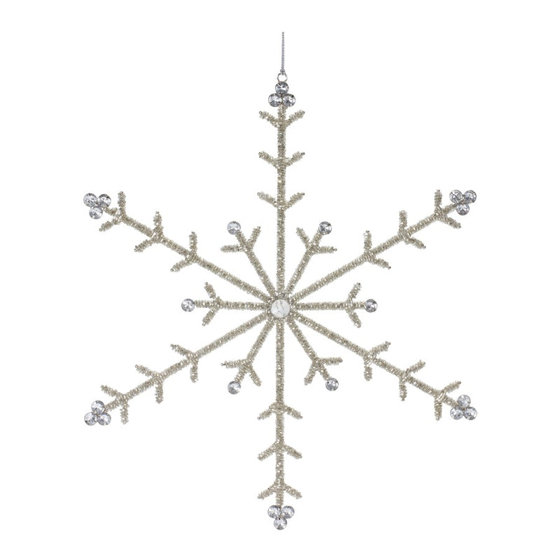 Melrose Jeweled Metal Snowflake Ornament, Set of 6, Silver
