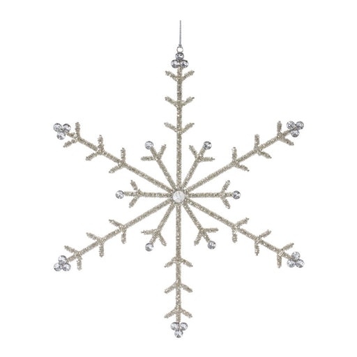 Melrose Jeweled Metal Snowflake Ornament, Set of 6, Silver