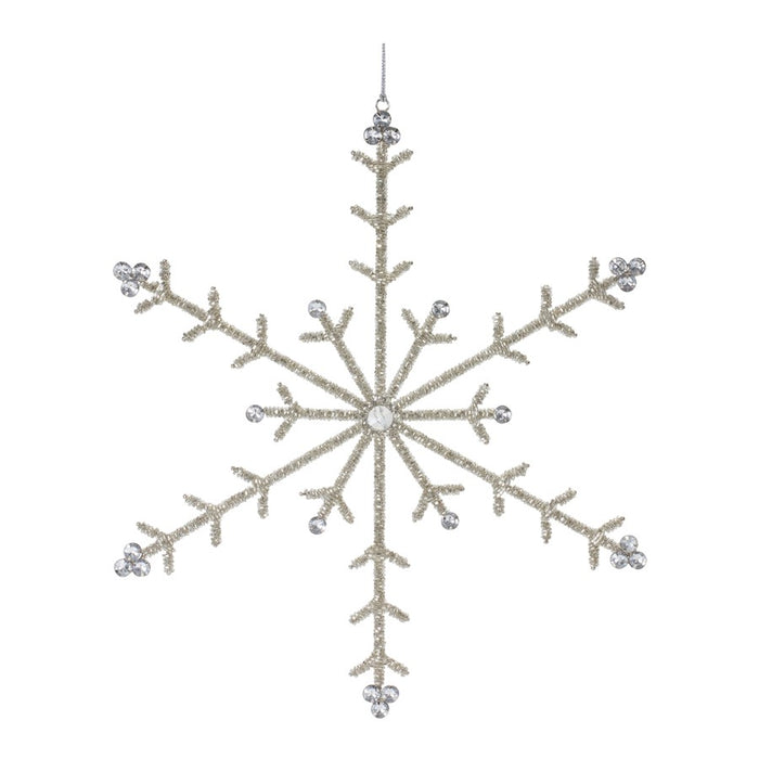 Melrose Jeweled Metal Snowflake Ornament, Set of 6, Silver