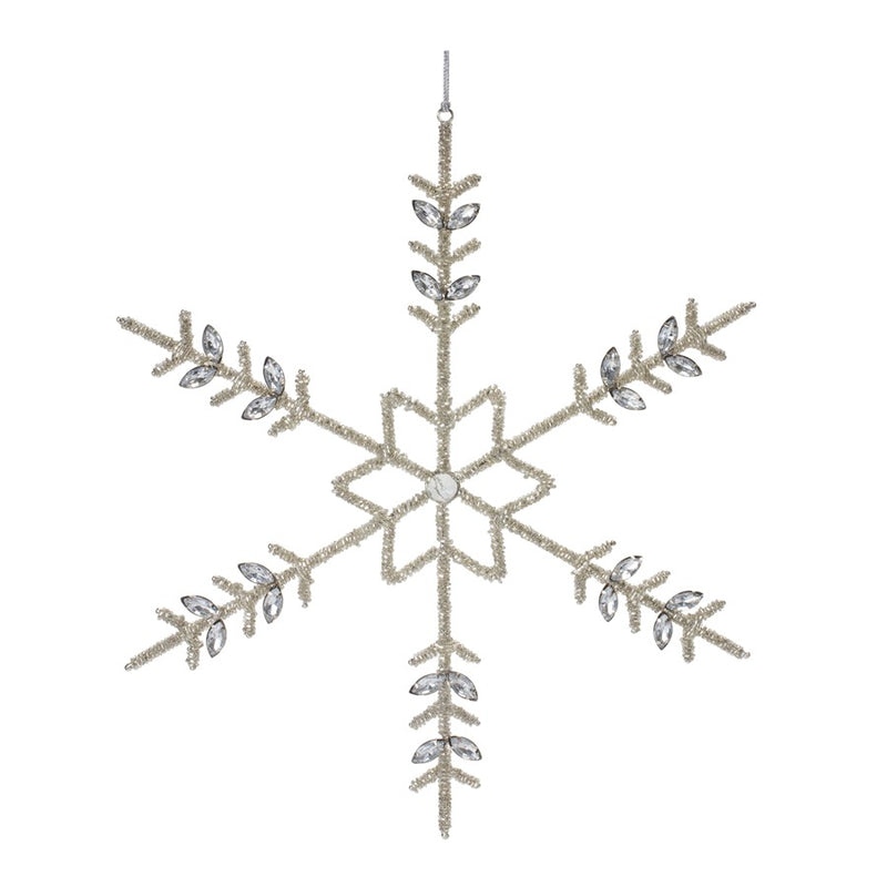 Melrose Jeweled Metal Snowflake Ornament, Set of 6, Silver