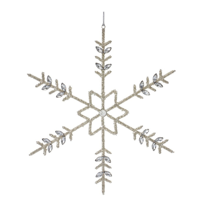 Melrose Jeweled Metal Snowflake Ornament, Set of 6, Silver