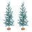 Melrose International Turquoise Pine Tree/Wood Base, Set of 2, Blue