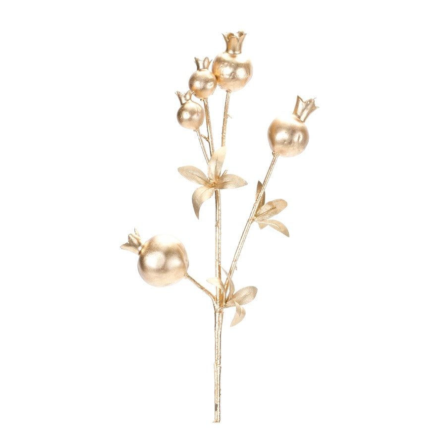 Melrose International Berry Twig Spray, Set of 6, Gold - 87296DS