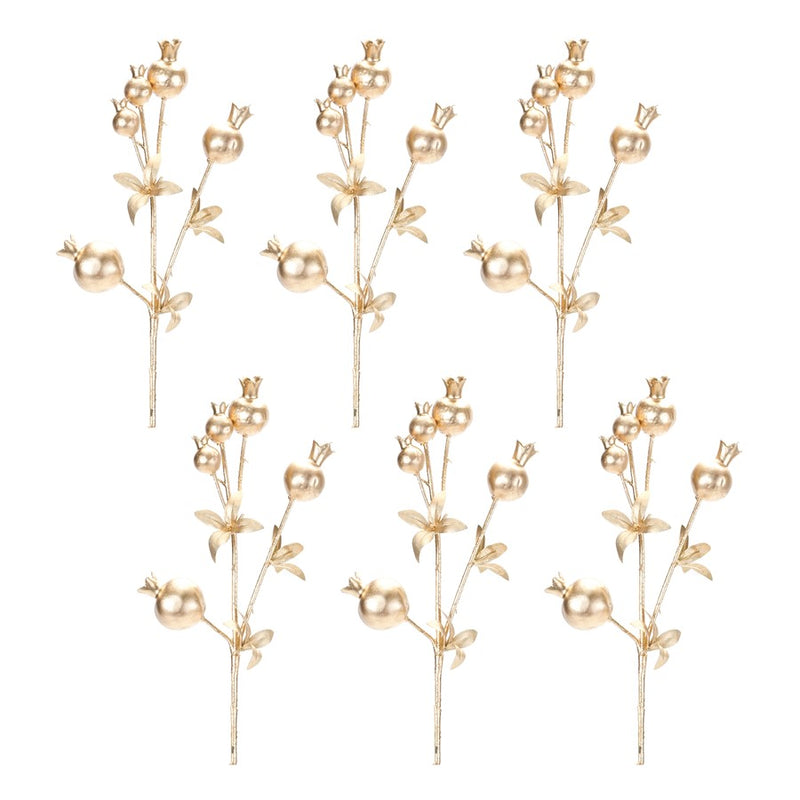 Melrose International Berry Twig Spray, Set of 6, Gold
