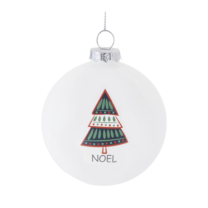 Melrose Tree Sentiment Ball Ornament, Set of 6, White/Blue