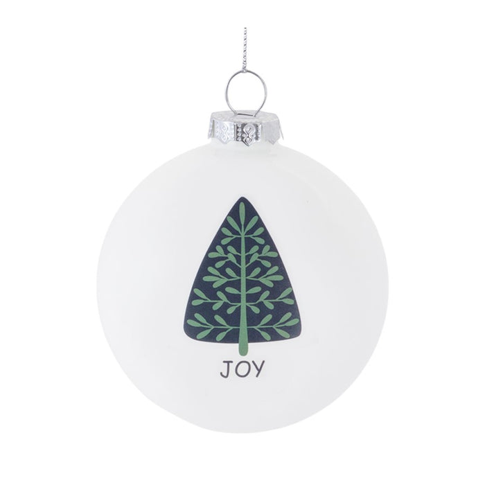 Melrose Tree Sentiment Ball Ornament, Set of 6, White/Blue