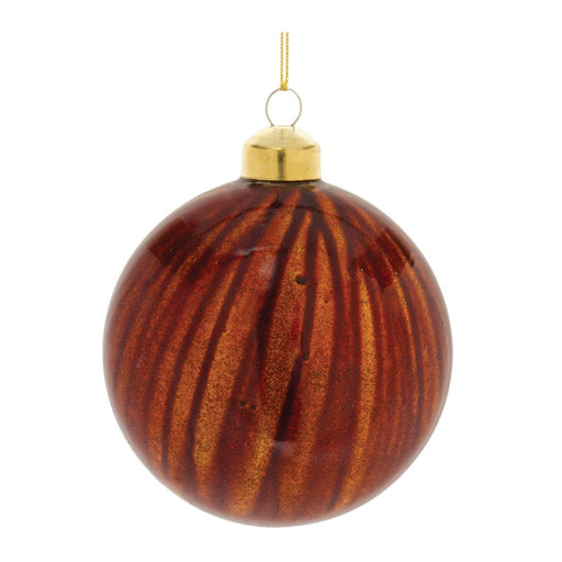Melrose Int. Amber Glass Ball Ornament, Set of 12, Root BeeRed - 87303DS